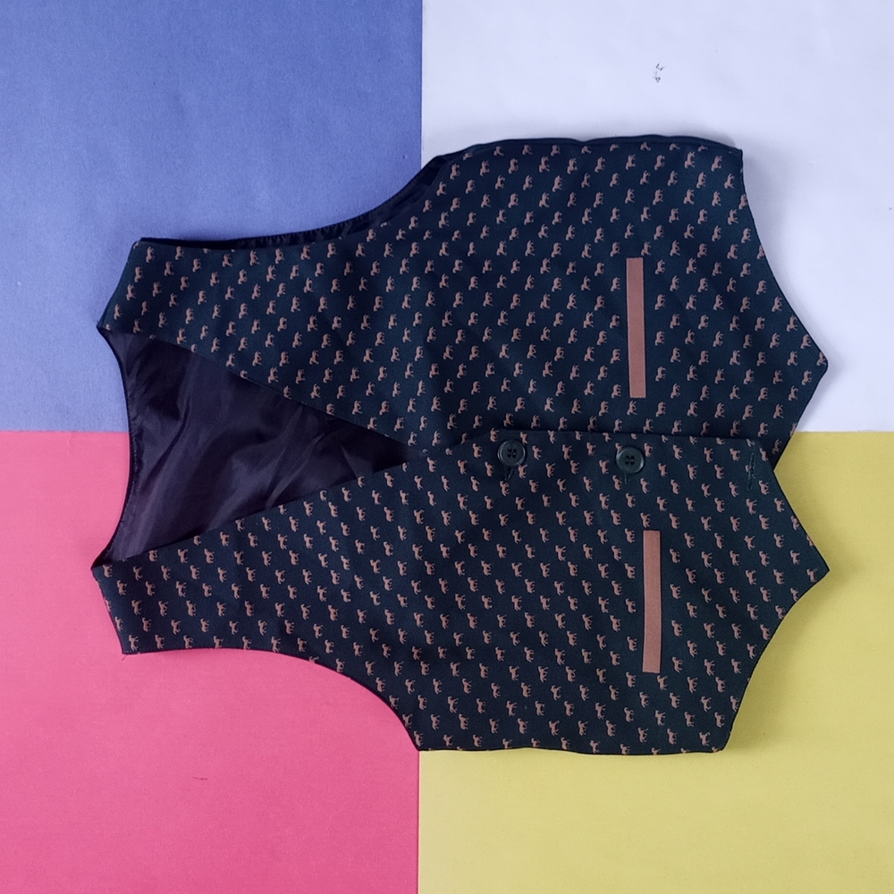 Stylish Black Patterned Women's Vest